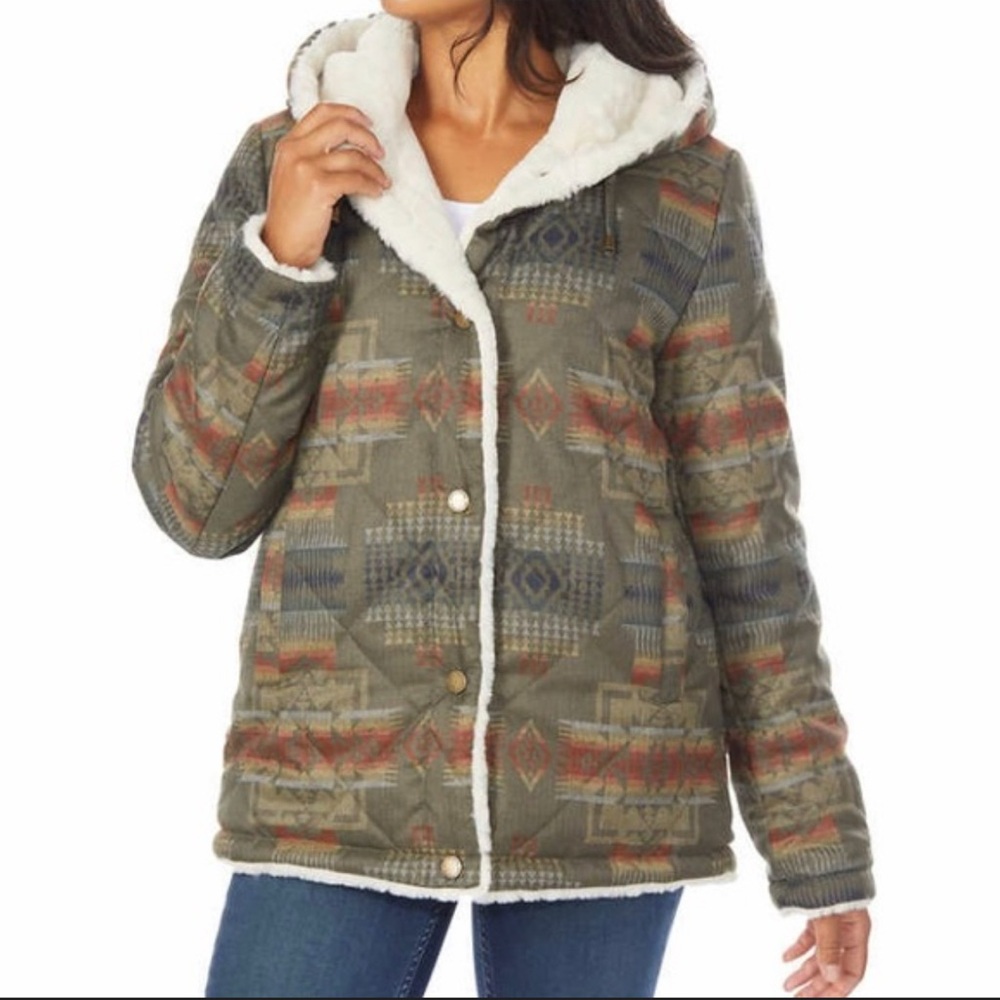 PENDLETON Reversible Fur Lined Coat Southwestern … - image 12